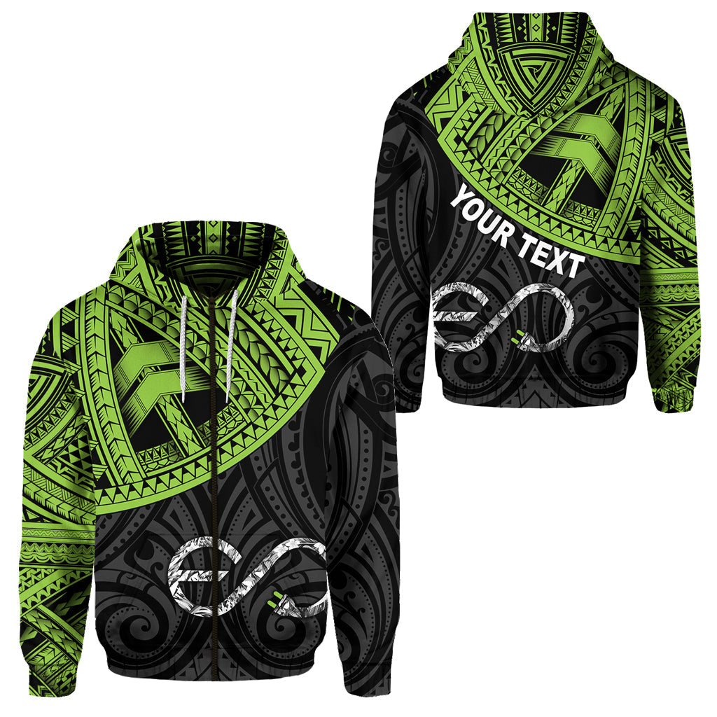 ( Personalised) Poly Energy Zip Hoodie Maori And Samoa Polynesian Version 1