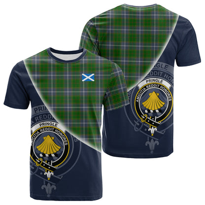 Printivon Pringle Tartan Scottish Crest T Shirt