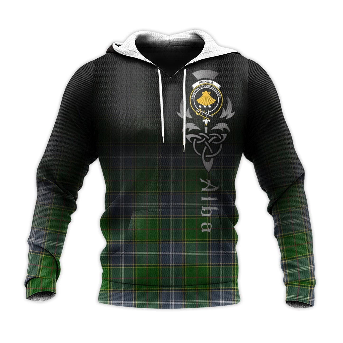 Printivon Pringle Tartan Crest Alba Celtic Hoodie