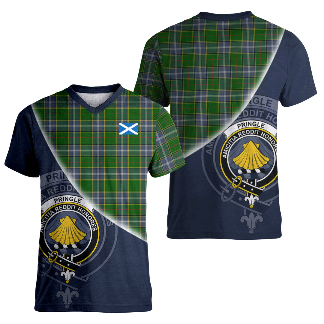 Printivon Pringle Tartan Scottish Crest T Shirt
