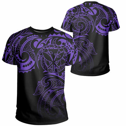 Hawaii Kanaka Polynesian Tribal T-shirt Gradiant Style Purple