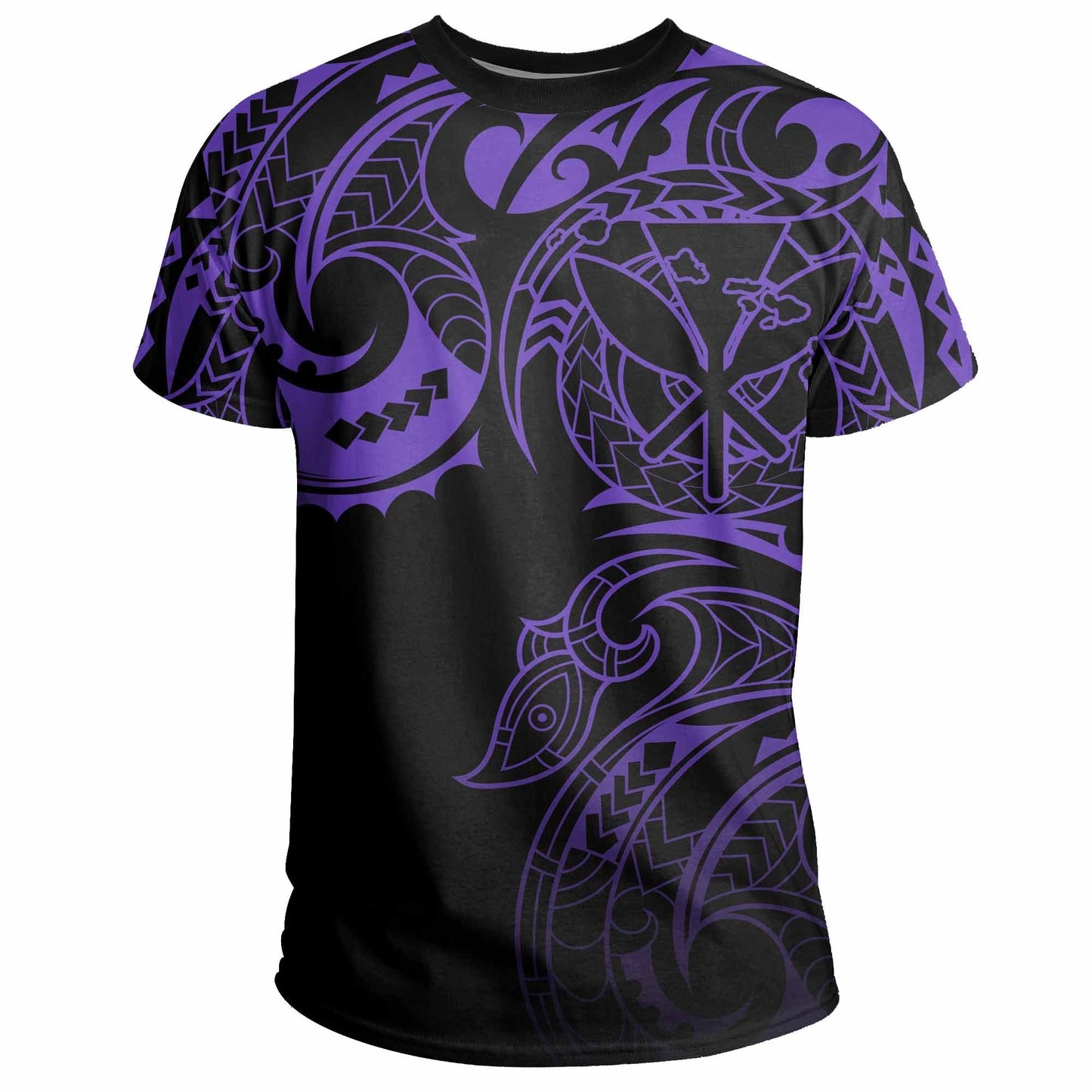 Hawaii Kanaka Polynesian Tribal T-shirt Gradiant Style Purple