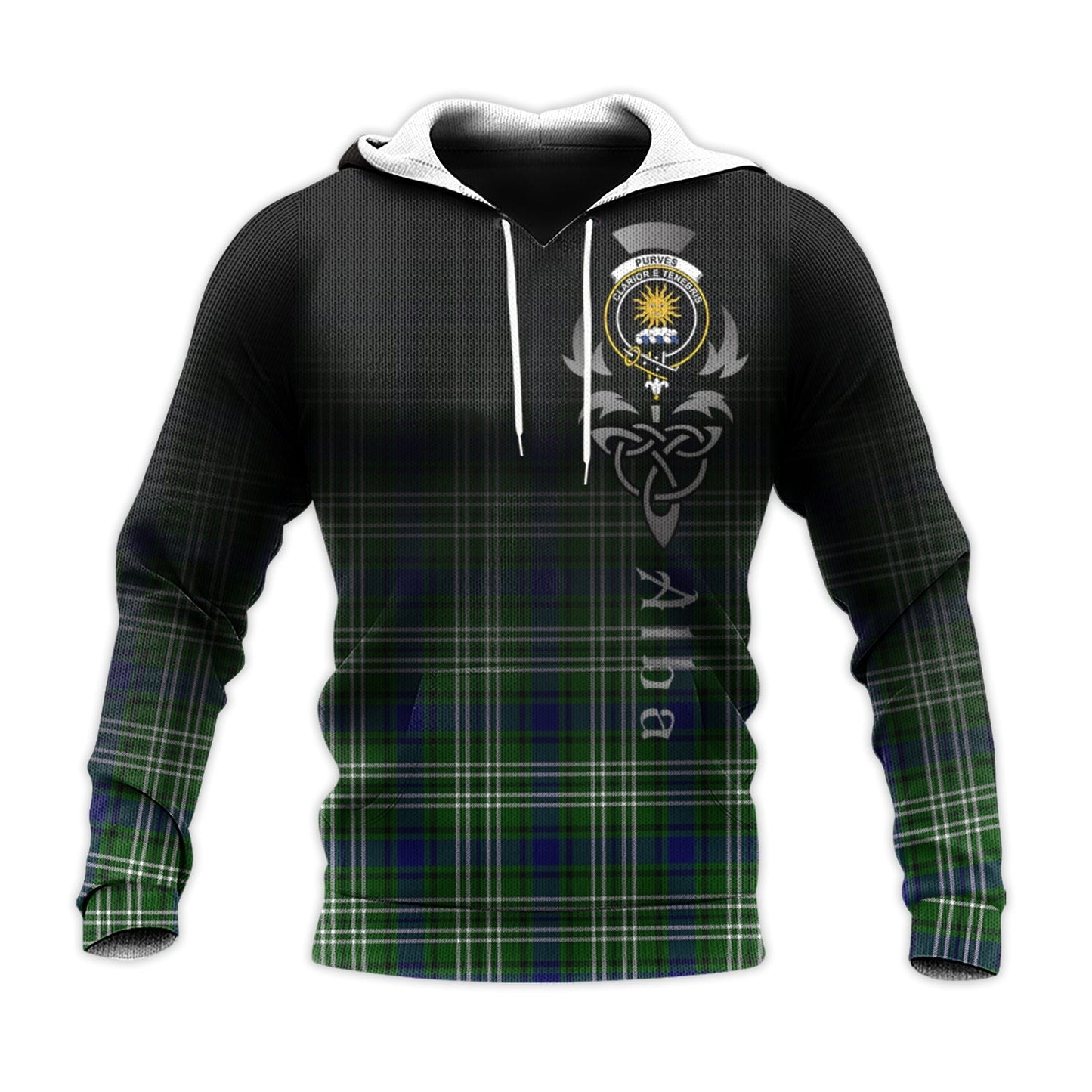 Printivon Purves Tartan Crest Alba Celtic Hoodie