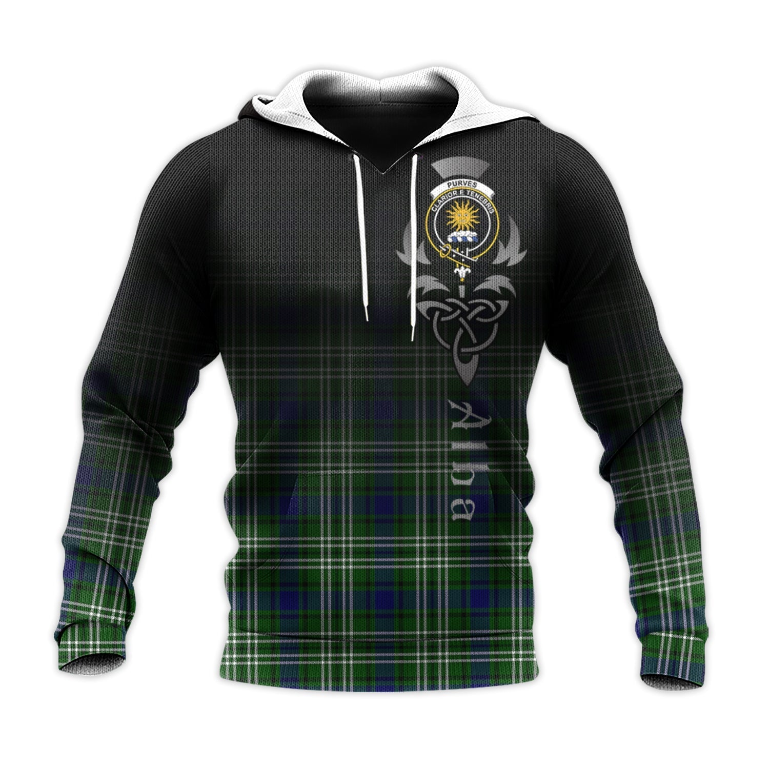 Printivon Purves Tartan Crest Alba Celtic Hoodie