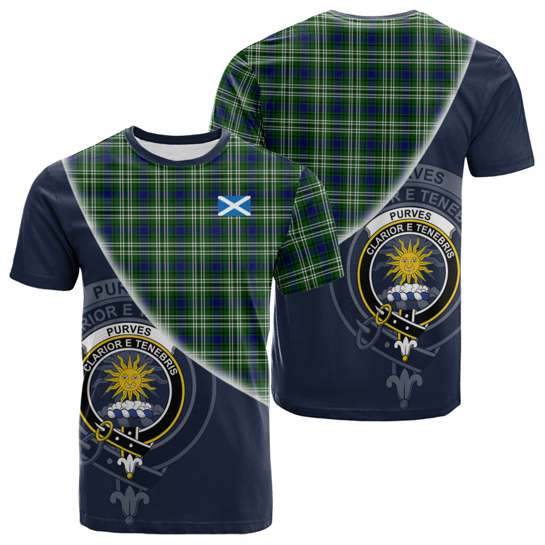 Printivon Purves Tartan Scottish Crest T Shirt