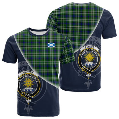 Printivon Purves Tartan Scottish Crest T Shirt