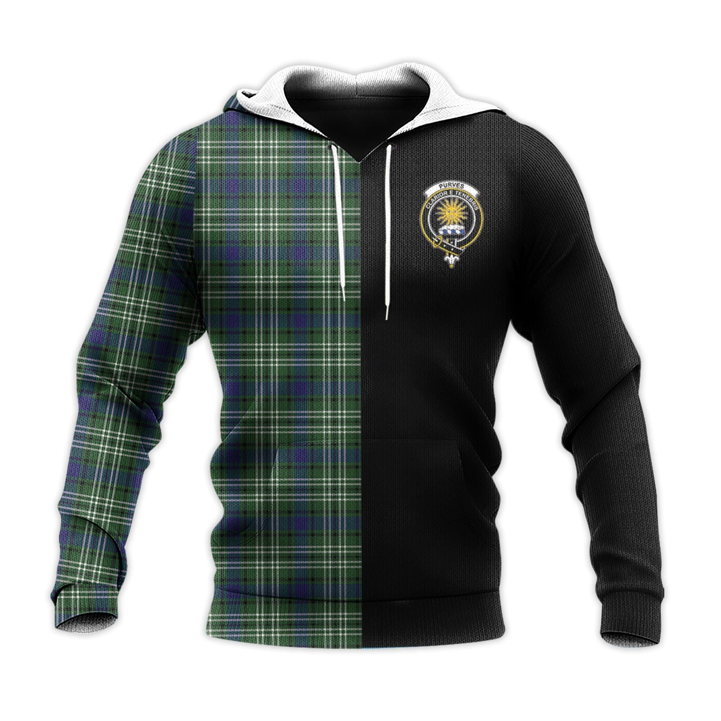 Printivon Purves Tartan Personalize Half Hoodie