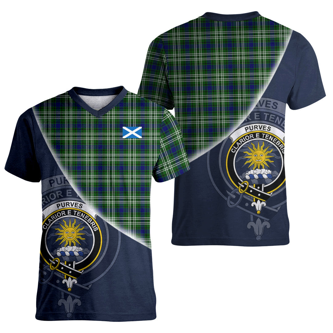 Printivon Purves Tartan Scottish Crest T Shirt