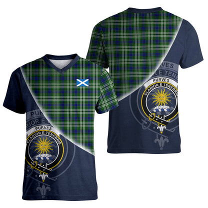 Printivon Purves Tartan Scottish Crest T Shirt