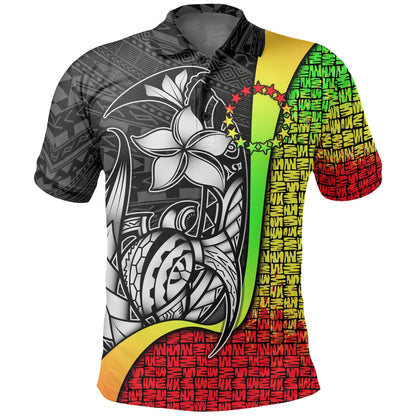Cook Islands Polo Shirt Reggae - Turtle with Hook