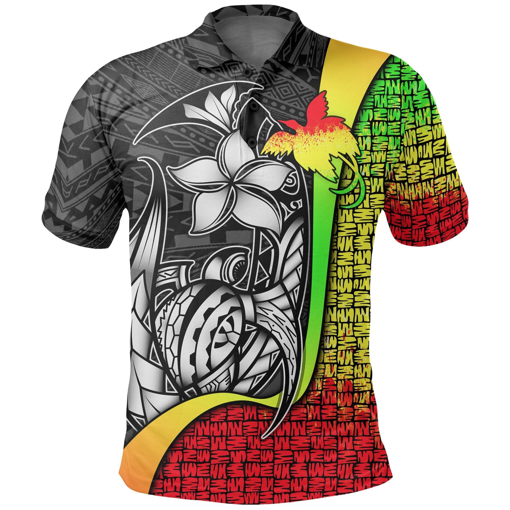 Papua New Guinea Polo Shirt Reggae - Turtle with Hook