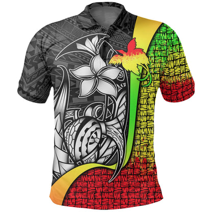 Papua New Guinea Polo Shirt Reggae - Turtle with Hook