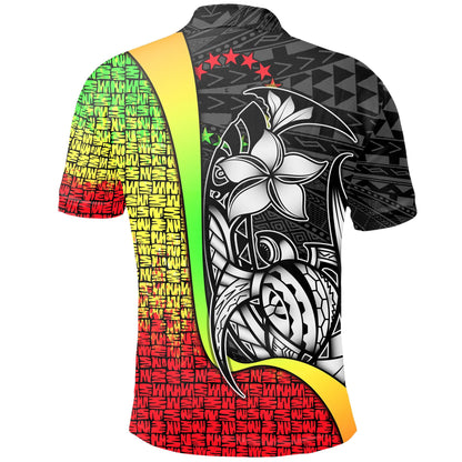 Cook Islands Polo Shirt Reggae - Turtle with Hook