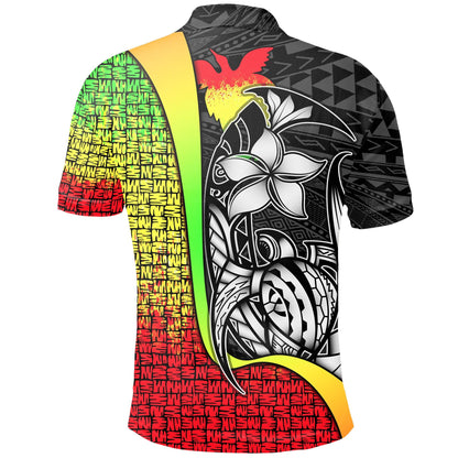 Papua New Guinea Polo Shirt Reggae - Turtle with Hook