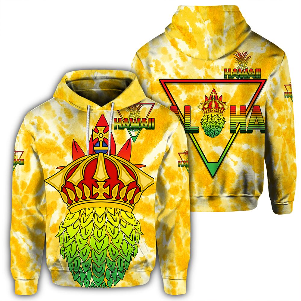 Hawaii Pineapple Crown Hoodie Queen AH