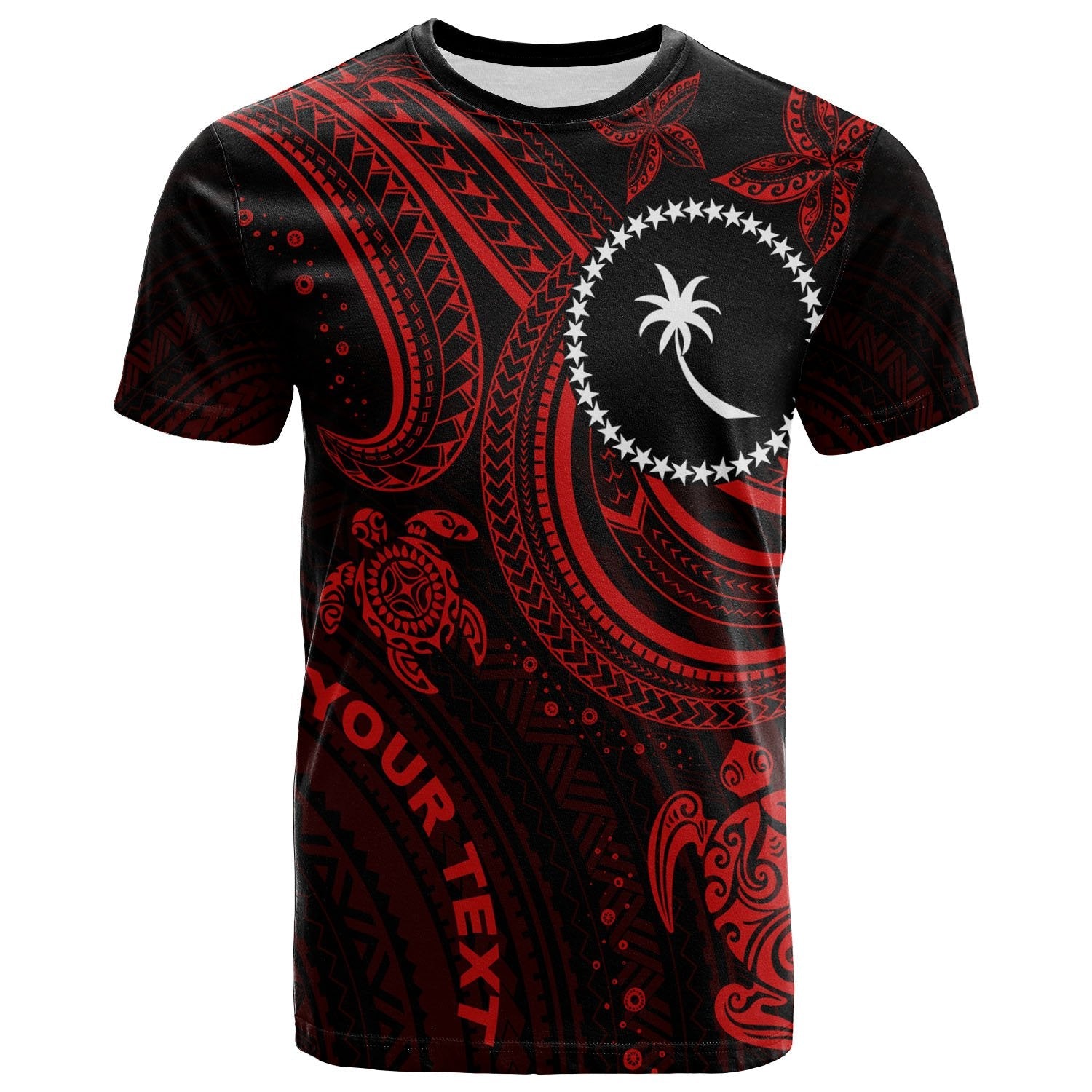 Chuuk Custom Personalised T-Shirt - Red Turtle