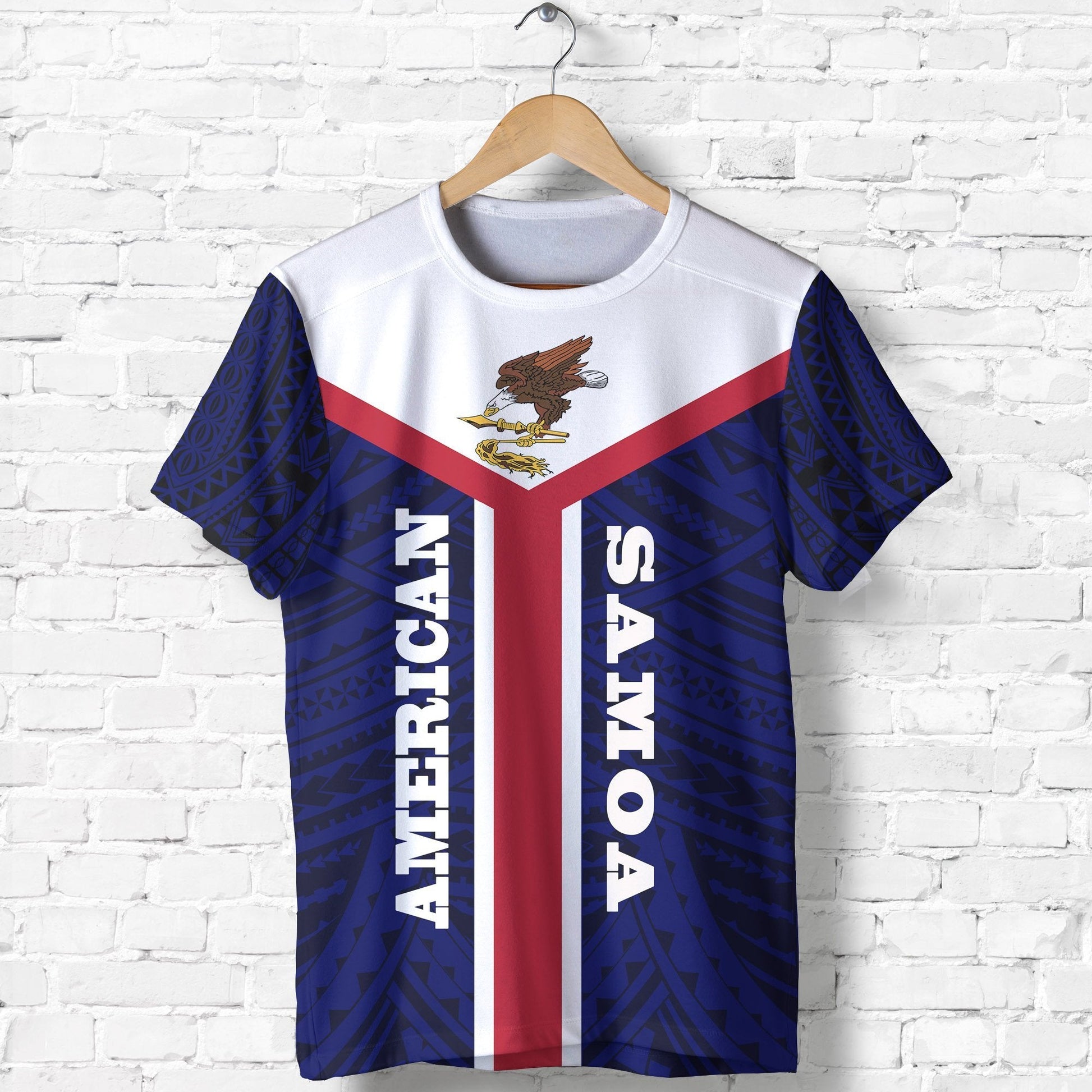 American Samoa T - Shirt - American Samoa Flag Polynesian Tattoo - A7