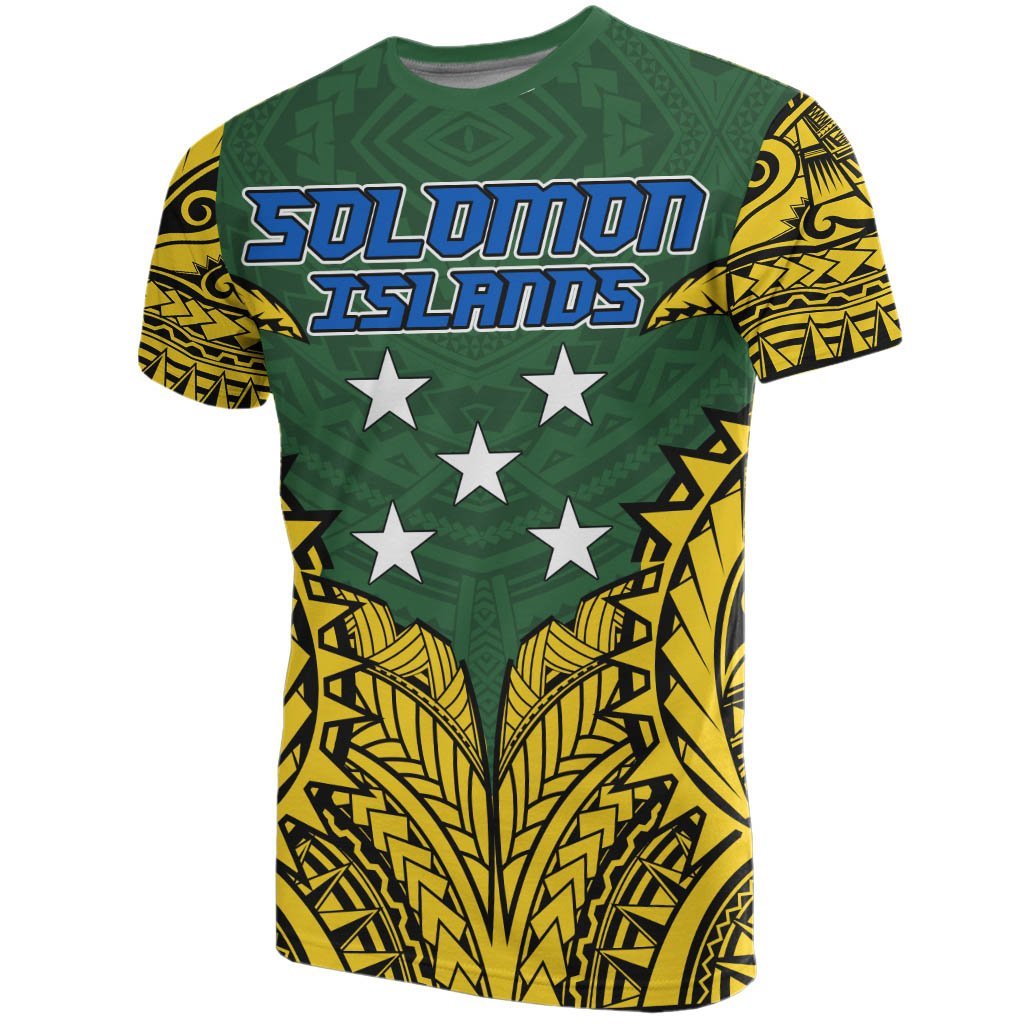 Solomon Islands Premium T - Shirt - Solomon Islands Flag Polynesian Tattoo - A7