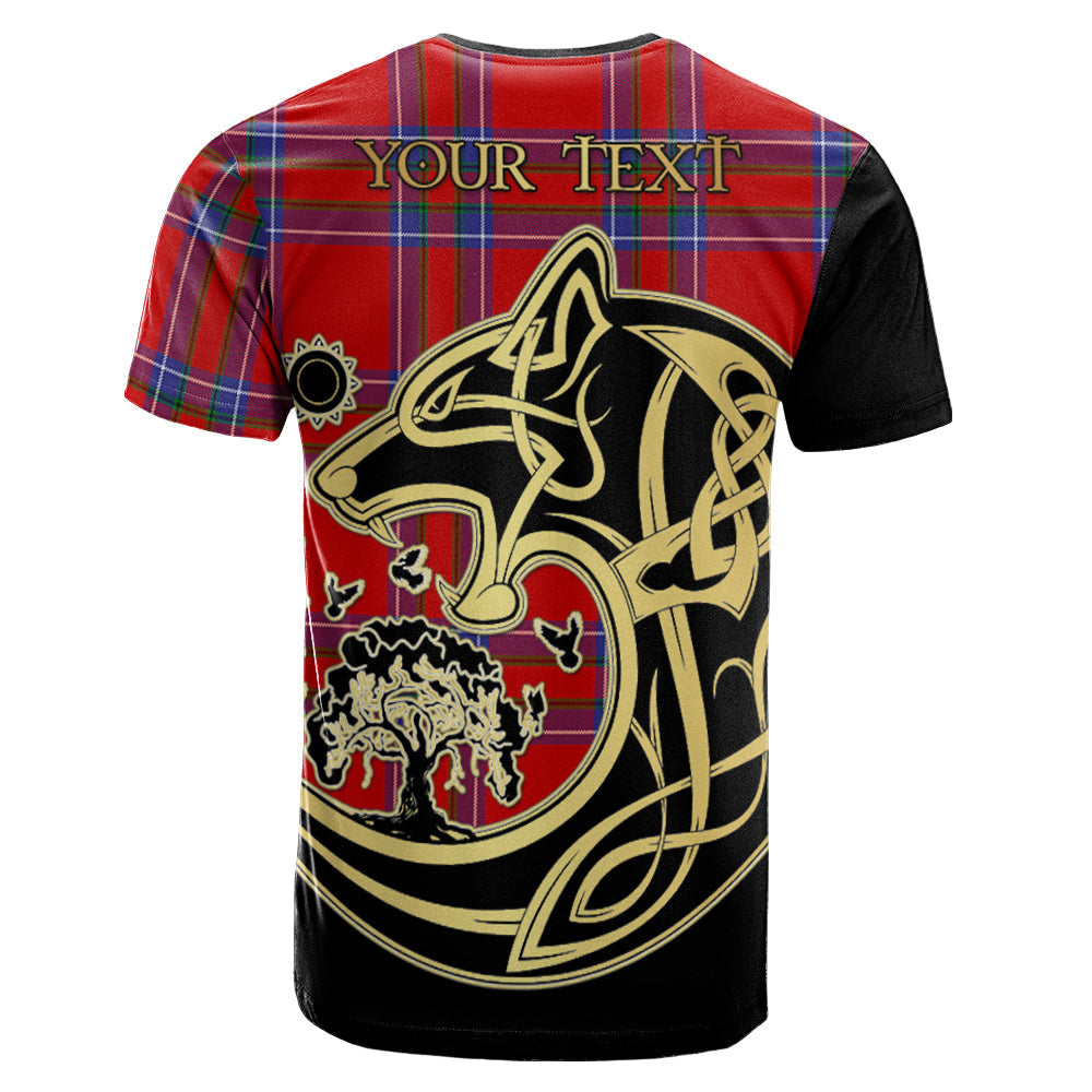 Printivon Rait Crest Celtic Wolf Tartan T Shirt Custom Your Text