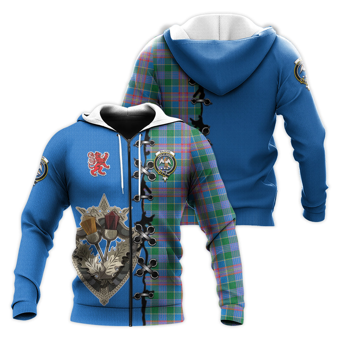 Printivon Ralston Tartan Hoodie Lion Rampant And Celtic Thistle Style