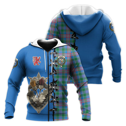 Printivon Ralston Tartan Hoodie Lion Rampant And Celtic Thistle Style