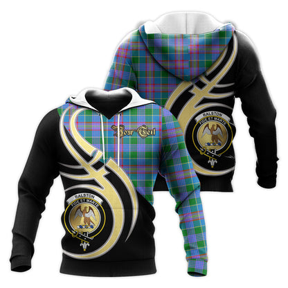 Printivon Ralston Clan Believe In Me Crest Tartan Knitted Hoodie Custom Your Text