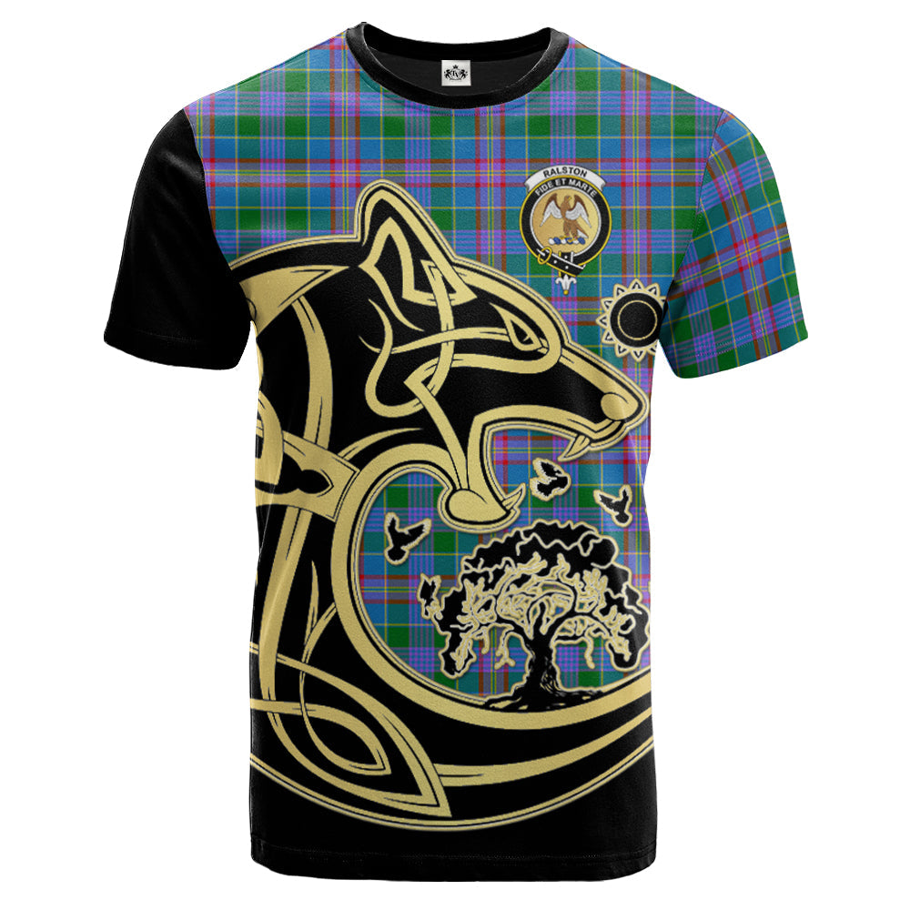 Printivon Ralston Crest Celtic Wolf Tartan T Shirt Custom Your Text