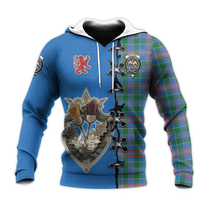 Printivon Ralston Tartan Hoodie Lion Rampant And Celtic Thistle Style
