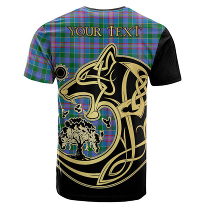 Printivon Ralston Crest Celtic Wolf Tartan T Shirt Custom Your Text