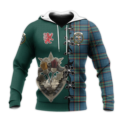 Printivon Ralston Uk Tartan Hoodie Lion Rampant And Celtic Thistle Style