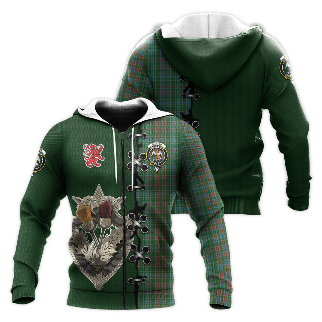 Printivon Ralston Usa Tartan Hoodie Lion Rampant And Celtic Thistle Style