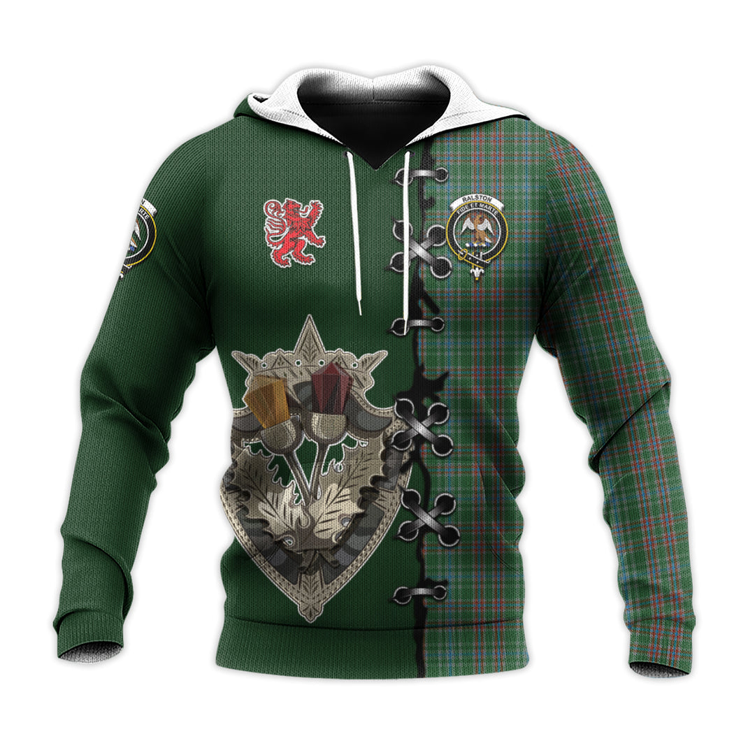Printivon Ralston Usa Tartan Hoodie Lion Rampant And Celtic Thistle Style