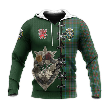 Printivon Ralston Usa Tartan Hoodie Lion Rampant And Celtic Thistle Style