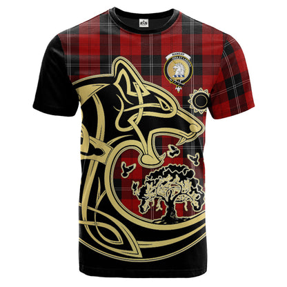 Printivon Ramsay Crest Celtic Wolf Tartan T Shirt Custom Your Text
