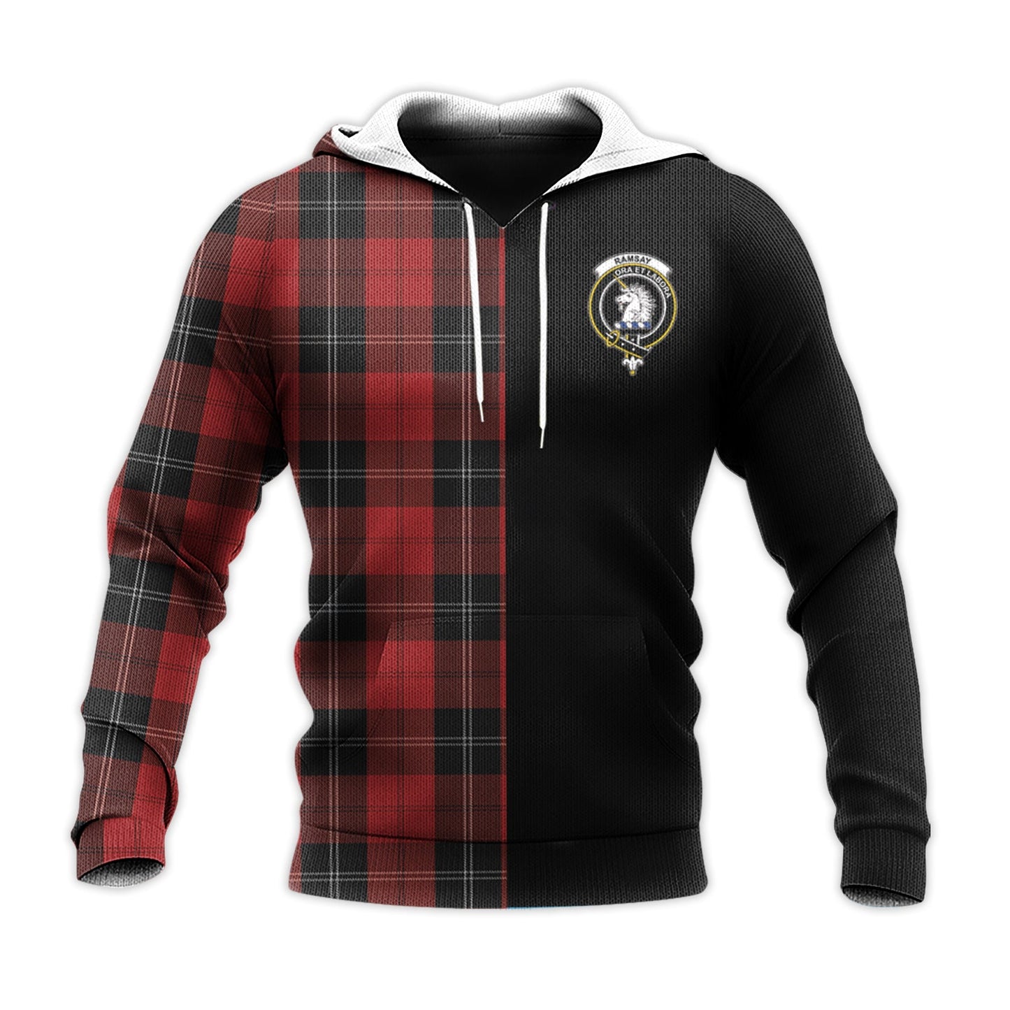 Printivon Ramsay Tartan Personalize Half Hoodie