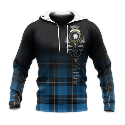Printivon Ramsay Blue Ancient Tartan Crest Alba Celtic Hoodie