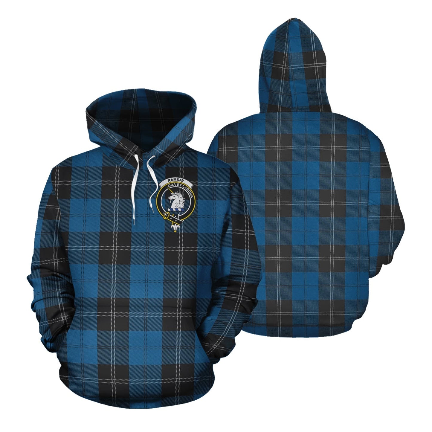 Printivon Ramsay Blue Hunting Tartan Hoodie