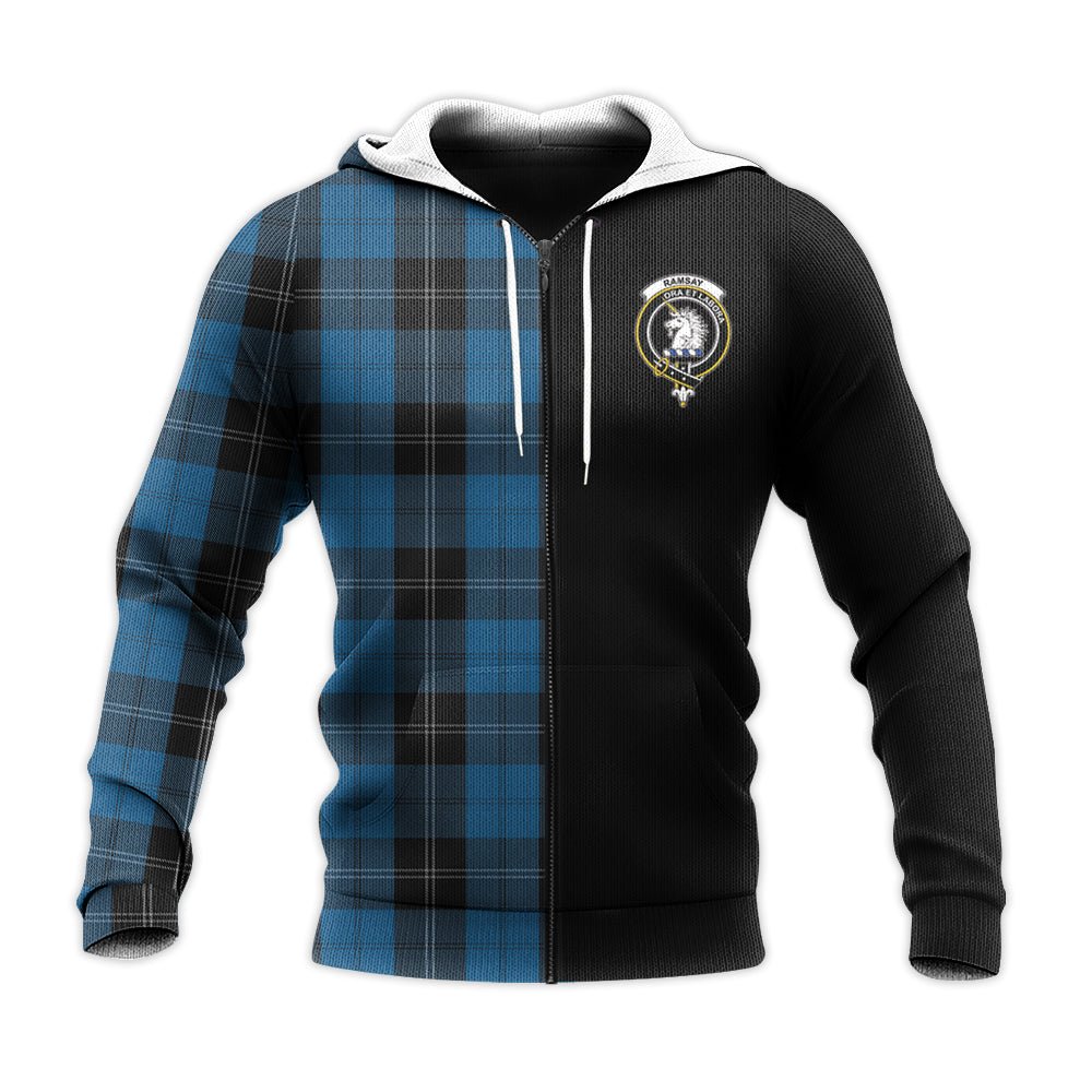 Printivon Ramsay Blue Hunting Tartan Personalize Half Hoodie