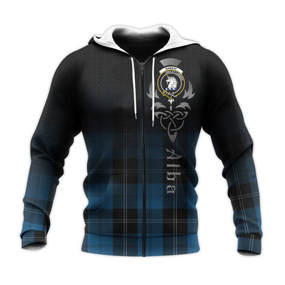 Printivon Ramsay Blue Hunting Tartan Crest Alba Celtic Hoodie