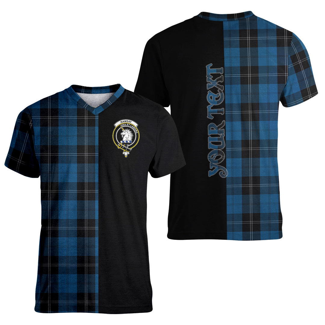 Printivon Ramsay Blue Hunting Tartan Personalize Half T shirt