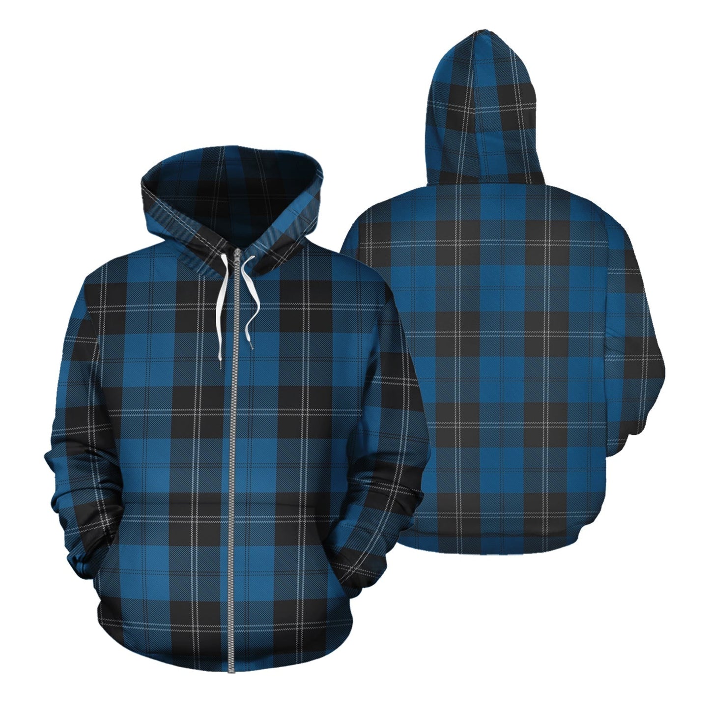 Printivon Ramsay Blue Hunting Tartan Hoodie