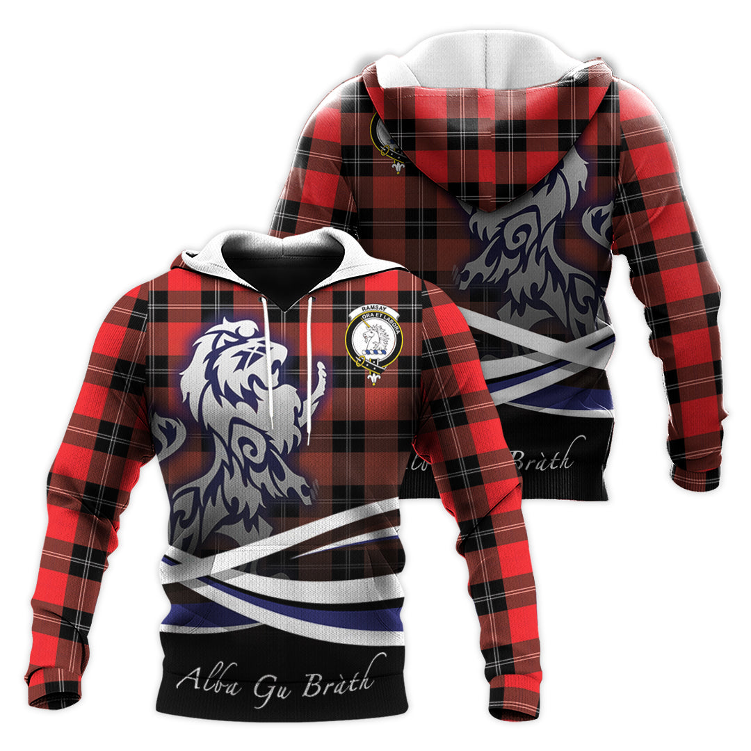 Printivon Ramsay Modern Tartan Scottish Lion Hoodie