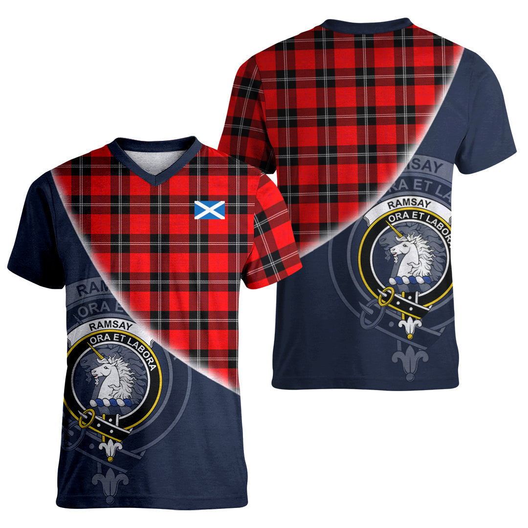 Printivon Ramsay Modern Tartan Scottish Crest T Shirt