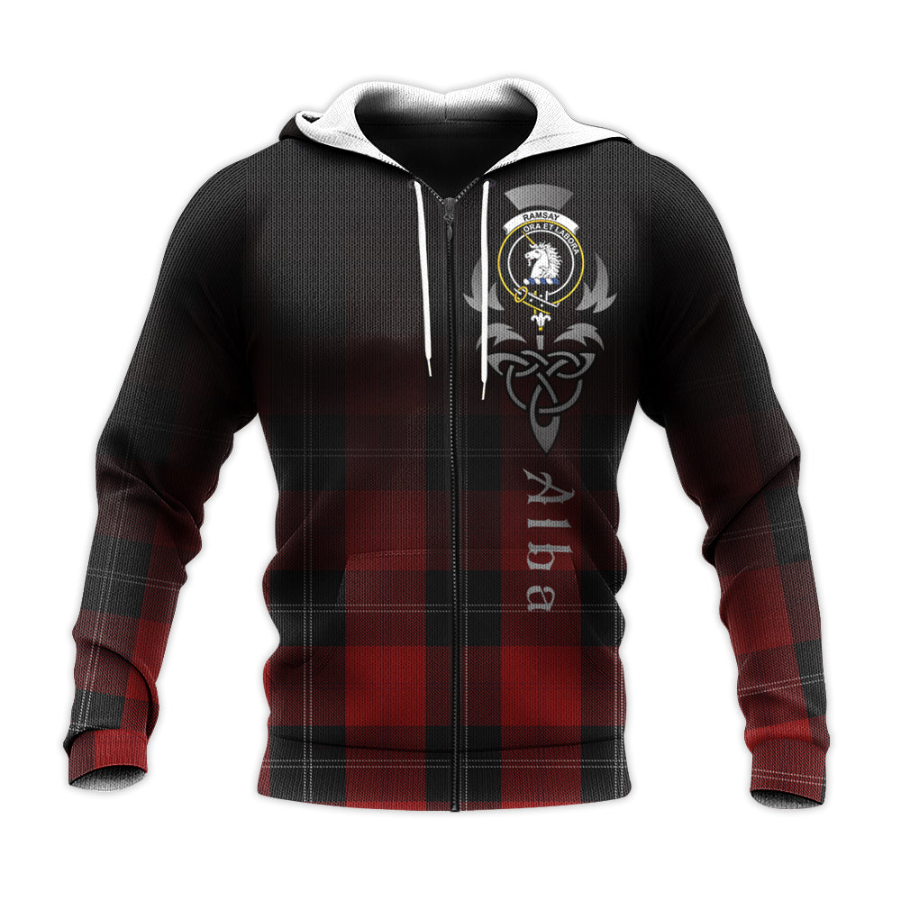 Printivon Ramsay Red Tartan Crest Alba Celtic Hoodie