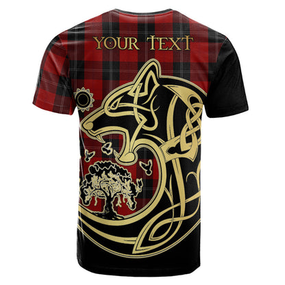 Printivon Ramsay Red Crest Celtic Wolf Tartan T Shirt Custom Your Text