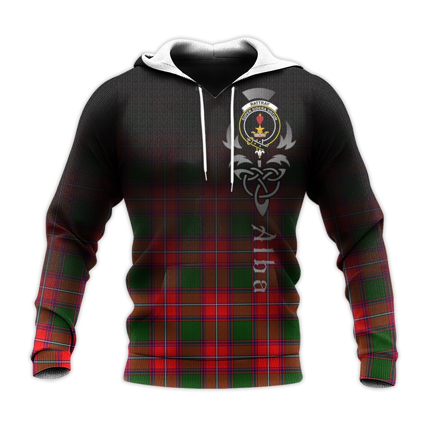 Printivon Rattray Modern Tartan Crest Alba Celtic Hoodie
