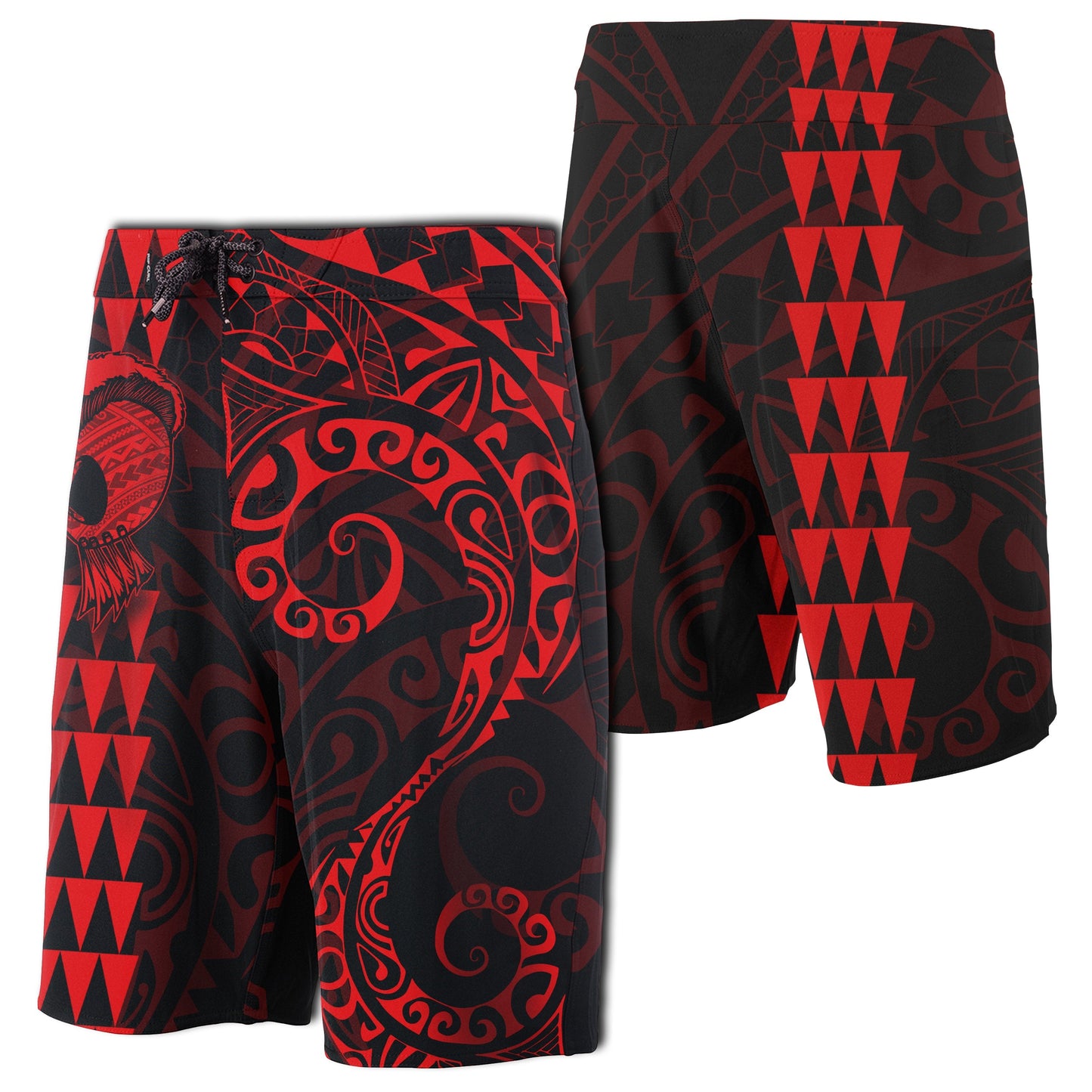 Hawaii Polynesian Warrior Board Shorts Red