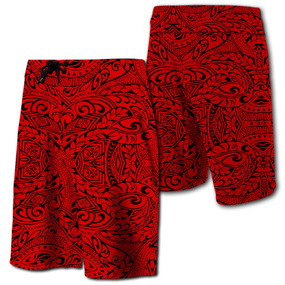 Hawaii Polynesian Culture Board Shorts Red