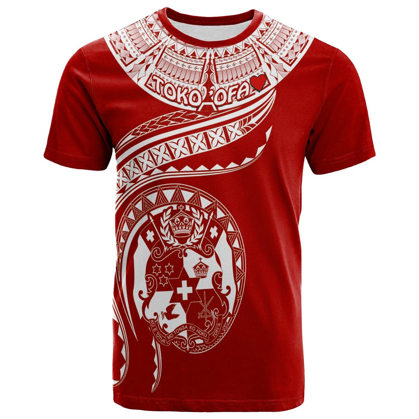 Toko ’Ofa Tonga Polynesian T - Shirt - Tonga Waves Red 02