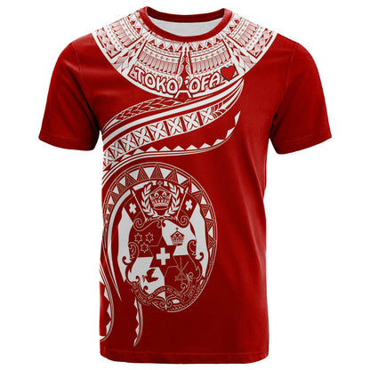 Toko ’Ofa Tonga Polynesian T - Shirt - Tonga Waves Red 02